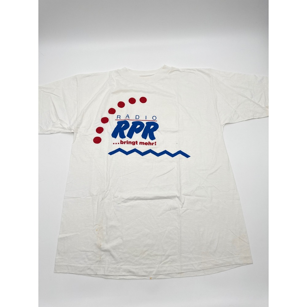 Vintage Radio RPR Germany Promo T-Shirt White Graphic XL 90s Cotton Tee